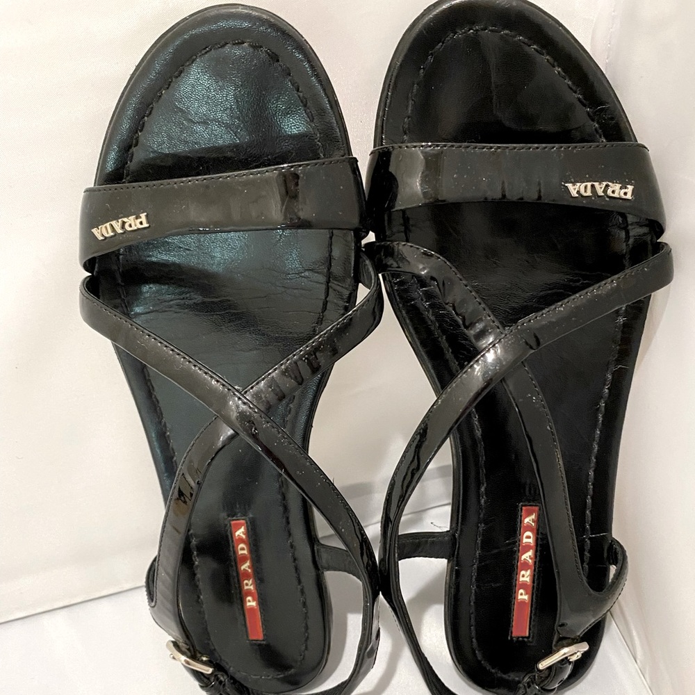PRADA Patent Sandals